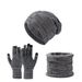 Gestrickt für Männer und Frauen, Herbst-Winter-verdickte Mütze mit Fleece, Schal und Handschuhen, dreiteiliges Set_voghion.com