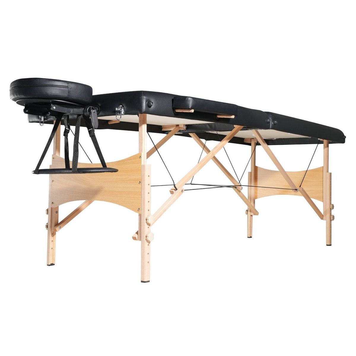 VEVOR Portable Massage Table 28" W, 2 Folding Lightweight Massage Table, 8-Level Height Adjustable Salon Tattoo Bed, Spa Table With Headrest, Armrests, Hand Pallet & Carrying Bag, 600LBS_voghion.com