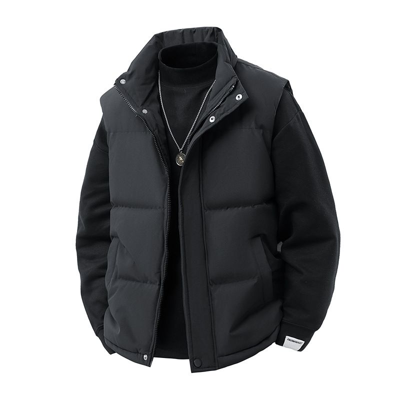 Gilet sans manches pour homme pour l'hiver - Pièce légère et chaude à superposer, col montant, fermeture éclair sur le devant, vêtement d'extérieur décontracté et sportif (disponible en 7 tailles)_voghion.com