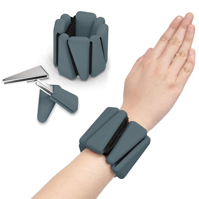 Produto Yoga Fitness Exercício Treinamento Velcro Silicone Peso Pulseira Par 2 Libras_voghion.com