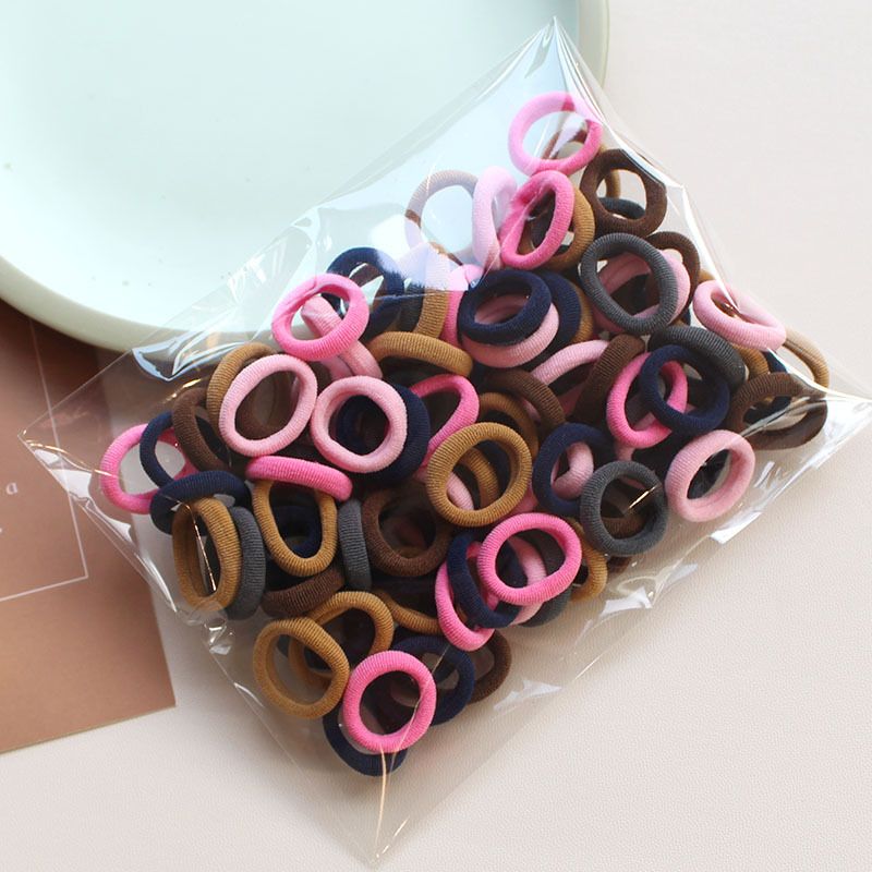 Unisex 100pcs/pack Children's hair bands, no hair damage, rubber bands, high elasticity, basic hair ties, girls' hair bands, hair accessories_voghion.com