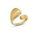 Marka French style rings simple geometric dent plain ring titanium steel gold index finger ring_voghion.com