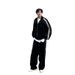 001 Autumn Winter American Style Cool Jacket Two-Piece Set Men High Street Color Block Striped Design Casual Pants Trendy_voghion.com