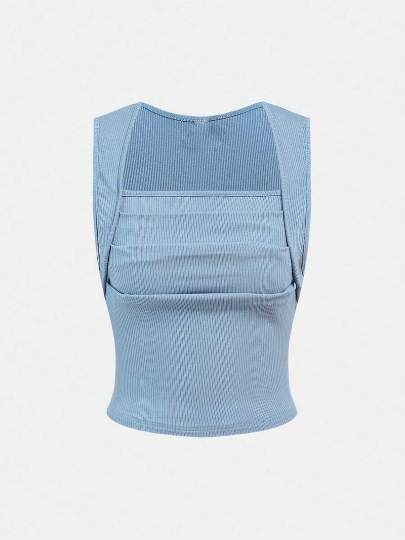 Vêtements pour femmes, mode, slim, sexy, couleur unie, haut tube, bas, gilet_voghion.com