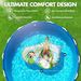 Swimming Pool Adult Sunshade Seat Ring Sunscreen Water Floating Row With Backrest Lounge Chair Outdoor Tanning Floating Row_voghion.com