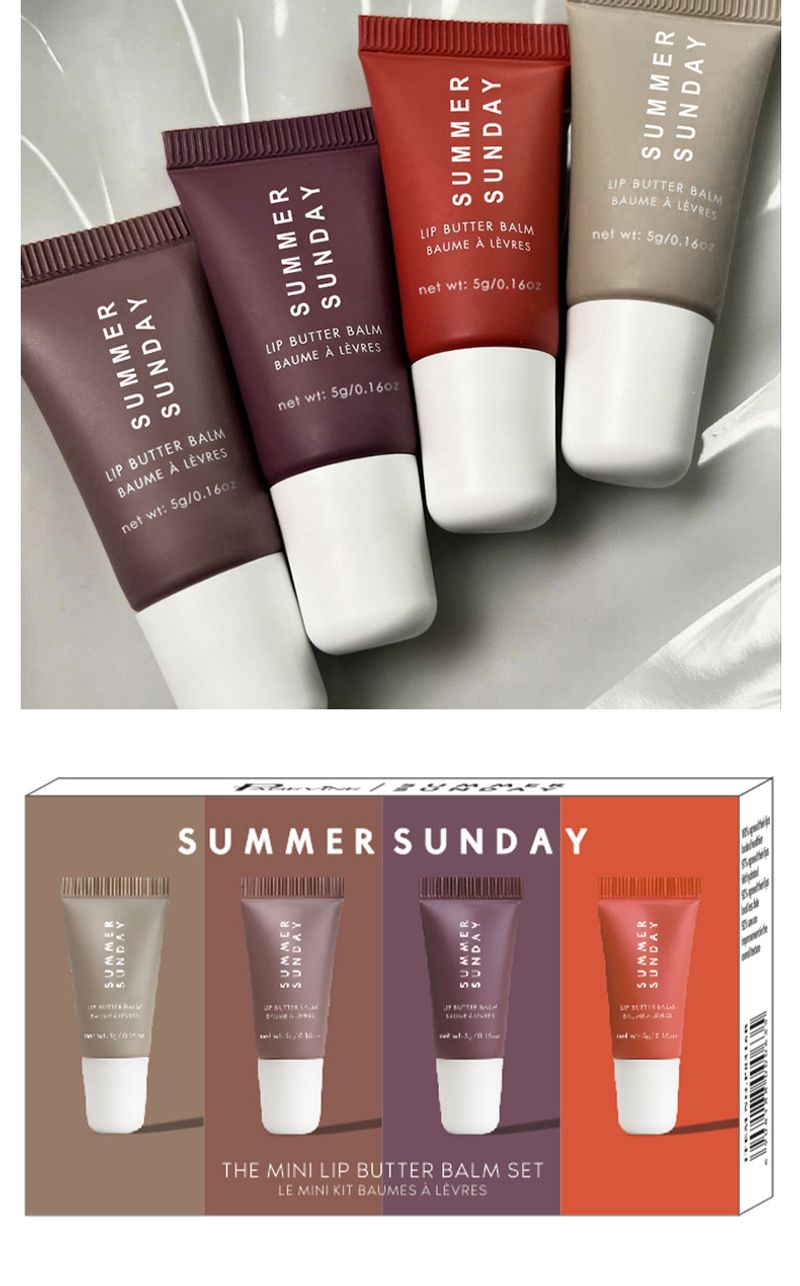 Frumusețe și sănătate PAGE VINE Lip Glaze Set patru piese Set balsam de buze hidratant cu unt și nuanțator_voghion.com