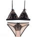 Vêtements pour femmes ensemble de soutien-gorge sexy feux d'artifice soutien-gorge en dentelle brodée coupe triangle français sans anneau en acier avec coton sous-vêtements fins_voghion.com