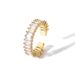 Hot Sales Gold Plated Cubic Zirconia Rings Adjustable Open Shiny CZ zircon Stone Paved Stackable Eternity Wedding Band Ring_voghion.com