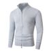 Veste en maille zippée coupe ajustée – Cardigan moderne à col montant pour homme, idéal pour les superpositions décontractées et élégantes_voghion.com