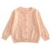 Girls' Cotton Knit Cardigan With Hollow Design Long Sleeve Open Front Sweater For Spring & Autumn (3-8 Years, 100-140cm)_voghion.com