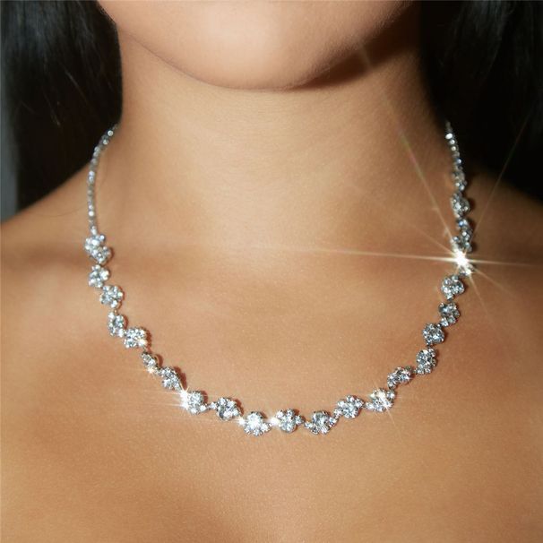 Hett säljande ultraglittrande strasshalsband för kvinnor, trendig kristall nyckelbenskedja, halskedja_voghion.com