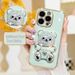 Cute Plating Quicksand Bear Holder Case For Iphone 16 12 13 Mini 11 14 15 Pro Max Plus X Xs Xr 16plus 16pro Silicone Stand Cover_voghion.com