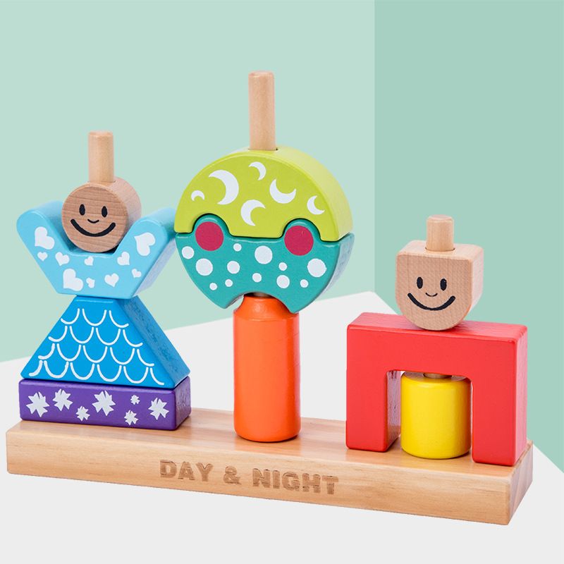 Blocs de construction assemblés jour et nuit pour enfants, grosses particules, éducation précoce, jouets éducatifs_voghion.com