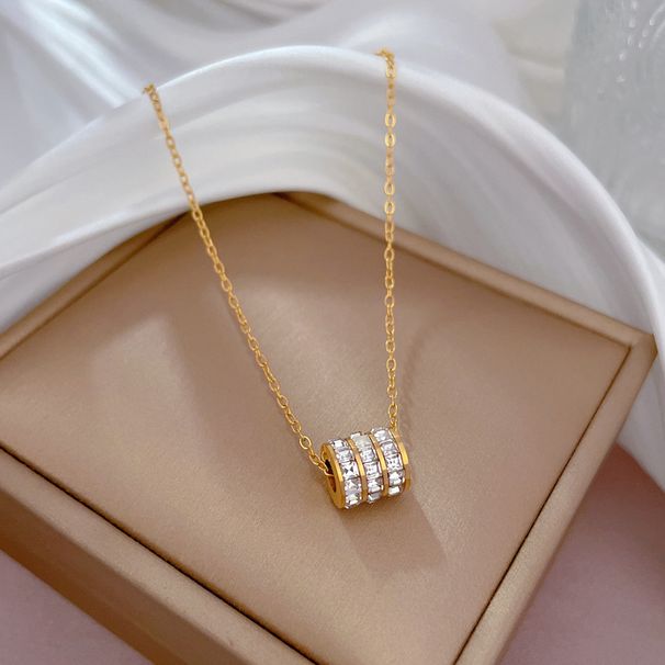 【Corpo intero in acciaio al titanio】 Collana in vero oro con fornace per vita barbarica, stile estremamente semplice, per donne_voghion.com