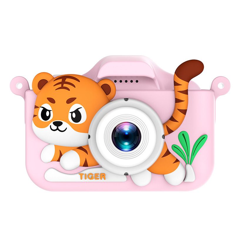 【Haute qualité】 Mini appareil photo numérique et vidéo haute résolution, dessin animé, reflex pour enfants, cadeau, petit tigre mignon_voghion.com