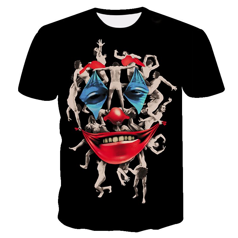 2023 Hot new fashion custom designed Clown 3D printed T-shirt unique short sleeve T-shirt men's clothing_voghion.com