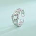 S Anello con catena laterale in argento puro da uomo e da donna Anello di apertura regolabile di lusso INS_voghion.com
