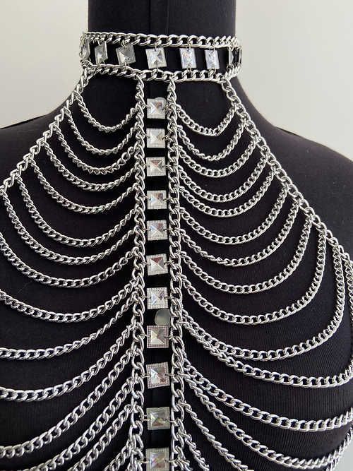 120072 European and American Foreign Trade 2023wish Amazon Ebay Hot Sale Sexy Sequin Hollow Chain Stitching Set_voghion.com