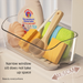 Kitchen Draining Box Sink Sponge Dish Brush Cleaning Cloth Storage Basket Narrow Side With Partition Multi-Functional_voghion.com