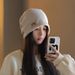 Large Head Circumference Slouchy For Women, Autumn And Winter Postpartum Confinement Hat, Versatile Face-Slimming Warm_voghion.com