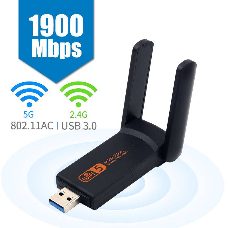 USB WiFi Adapter 1900Mbps Dual Band 2,4G/5Ghz USB3.0 Trådløs WIFI Lan Adapter Dongle 802.11ac RTL8812BU Med Antenne Til Laptop_voghion.com