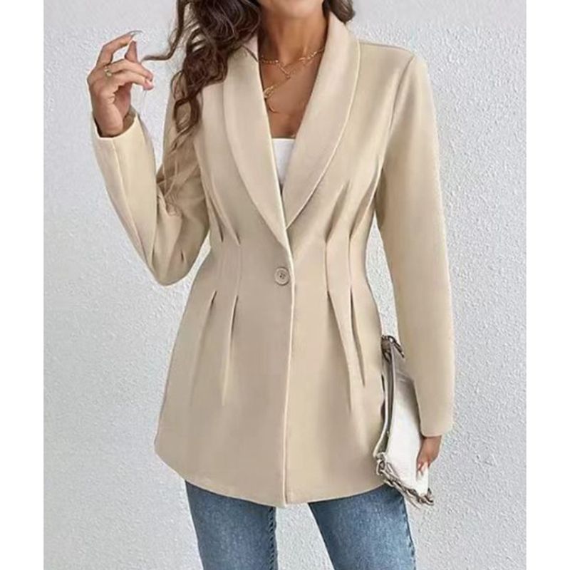 Women's Clothing temperament commuter long sleeved slim woolen material women's jacket_voghion.com