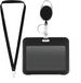Badge Reel With Retractable Clasp And Back Clip, Oval Clasp, Vertical ID Card Holder With Neck Strap_voghion.com