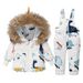 Dinosaur Print Kids Down Jacket & Snowsuit Set - Warm Winter Coat For Boys & Girls Ages 1-6, 90% White Duck Down Filling_voghion.com