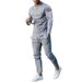 Herren-Sets Frühling und Herbst Lockerer Rundhalsausschnitt Langarm T-Shirt Hose Zweiteilige lässige Herren-Sportbekleidung_voghion.com