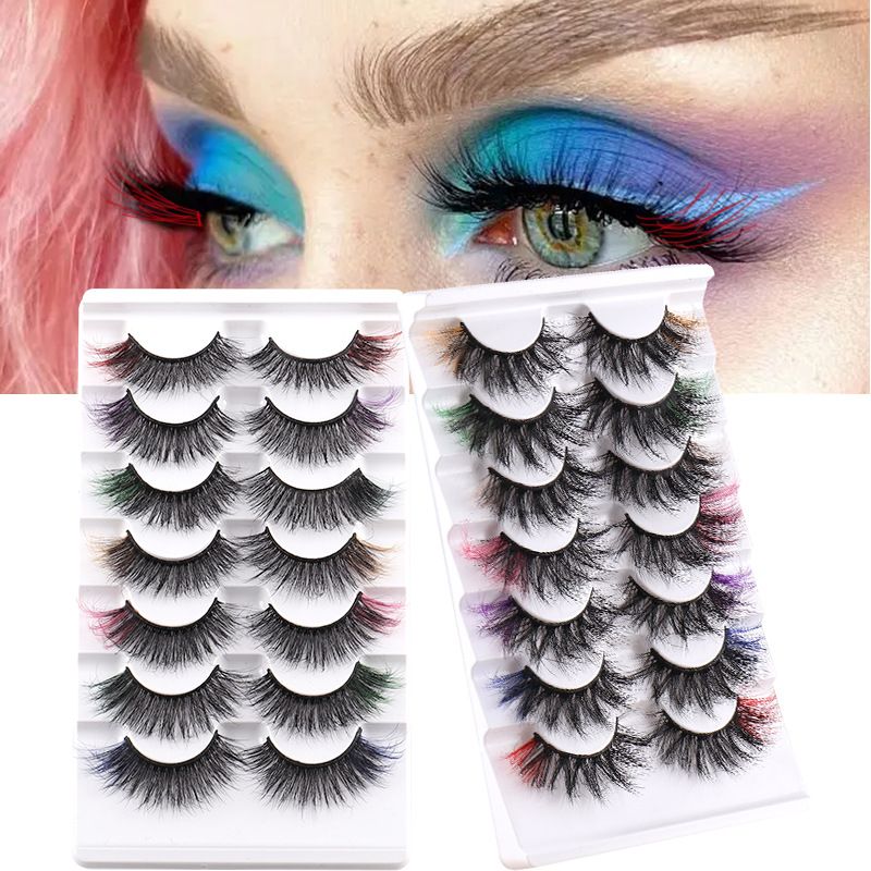 Lash extension set mink color false eyelashes simulation thick eyelashes multi-layer three-dimensional curling eyelashes_voghion.com