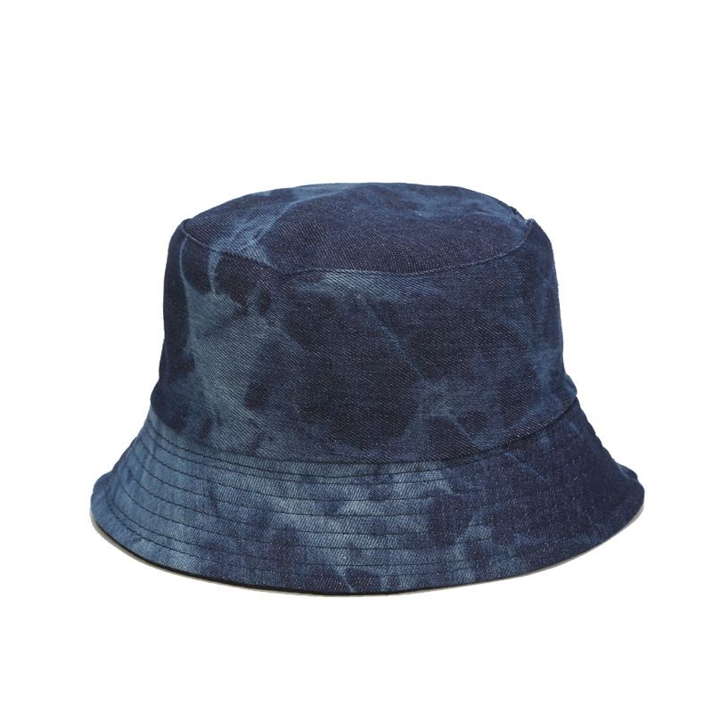 Pălărie de găleată cu model de denim spălat la modă, îmbrăcăminte pe două părți, șapci Bob unisex, hip hop, bărbați, femei, șapcă Panama, pescuit pe plajă_voghion.com