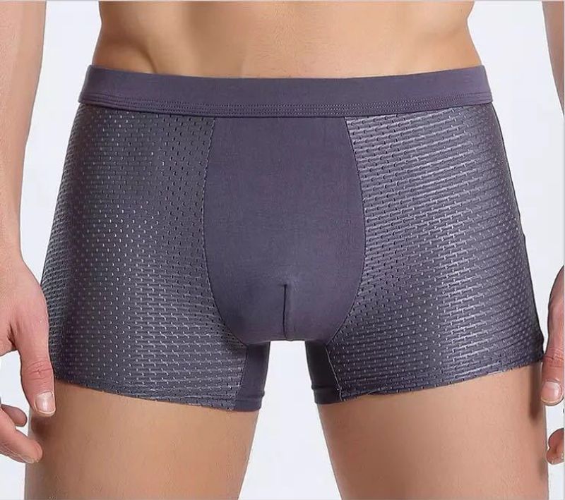 Boxer d'été en maille fine et soie glacée pour homme, respirant et ajouré, sans coutures_voghion.com