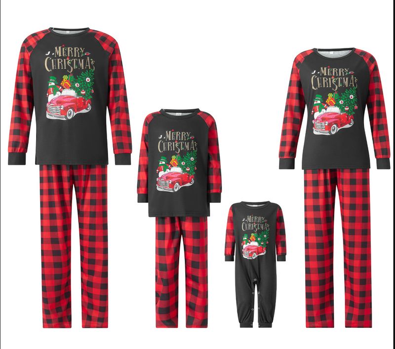 Tenue Parent-enfant, tenue familiale entière, famille de trois personnes, mère-enfant, mère-fille, ensemble familial pyjama pour quatre personnes_voghion.com