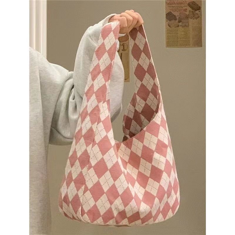 Lingge Canvas Tote Trendy High Capacity Damen 2024 Neue Pendlertasche für Studentenklassen, süße Umhängetasche_voghion.com