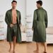 Yaoting Men's Solid Color Homewear Bathrobe Shorts Set Thin Pajamas TZ3194_voghion.com