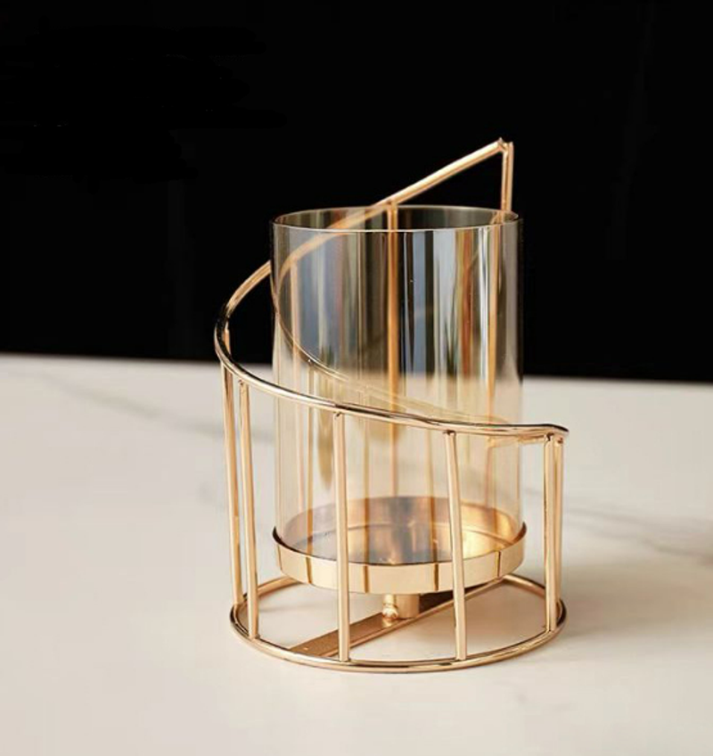 Decorações românticas nórdicas de castiçais, mesa de jantar de sala de estar, decoração de velas de ferro de luxo europeu, adereços de jantar à luz de velas_voghion.com