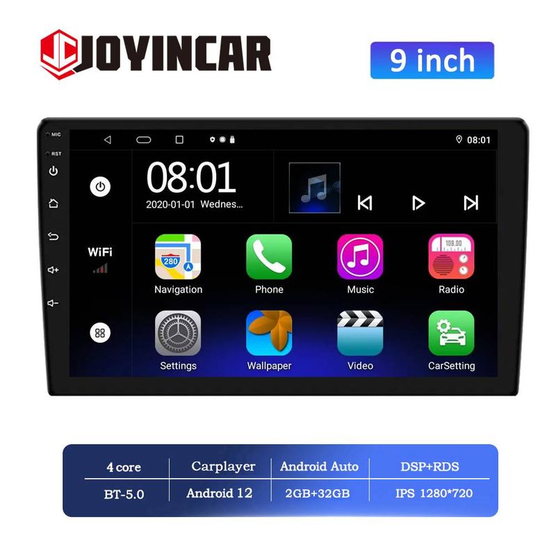 Joyincar 4G+64G 9'' 10'' Android 13 Car Radio Stereo GPS Multimedia Player 2Din 4 Core Carplay Wireless Autoradio MP5 Universal 8 Core_voghion.com