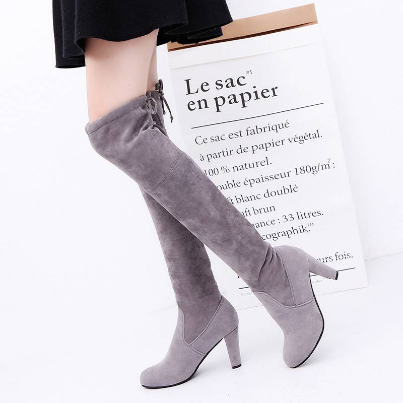 Over-the-knee boots High-heeled women's boots Plus-size boots_voghion.com