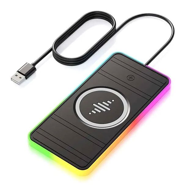 Car Wireless Charger Silicone Non-Slip Pad RGB Light For IPhone_voghion.com