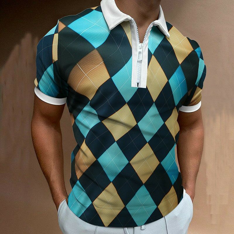 2023 tide brand men's summer fashion casual short sleeve 3D printed Polo shirt_voghion.com