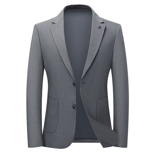 Gri Ceket Erkek Resmi Parça Üst Takım Tek Batı Günlük Giyim Ütülemeden 2025 Bahar Yeni Stil_voghion.com