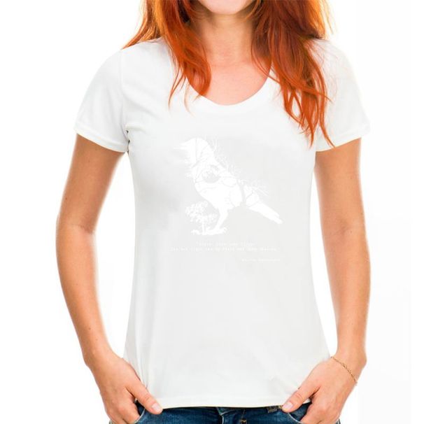 Majica s citatom Shakespeara, sivi krokar na črni majici, ptičji nadrealizem, abstraktna umetnost, nočna luna v gozdu, grafika_voghion.com