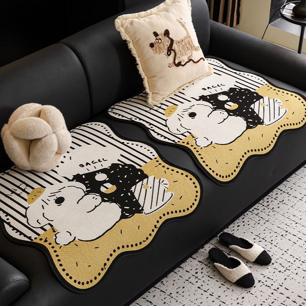 Chenille Sectional Sofa Cushions – Playful Animal & Geometric Print Non-Slip Seat Pads For Modular Couches (60x60cm To 90x90cm, Reversible Design)_voghion.com