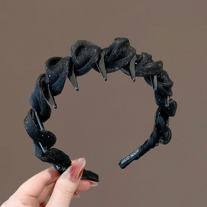 Mesh-Stirnband Damen-Haarnadel-Stirnband 2025 Neue High-End-Temperament-Mode Druckhaar Rutschfeste Kopfbedeckung_voghion.com