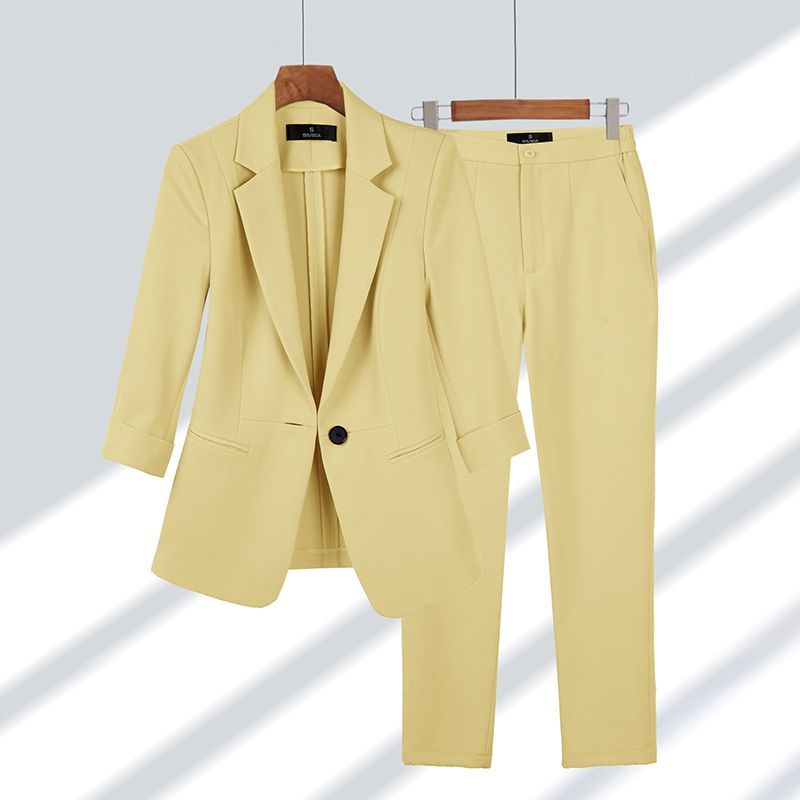 Women's Clothing Spring Summer New Elegant Suit Jacket Matching Set Women's Korean Chic Blazers Coat Pants 2 Piece Female_voghion.com