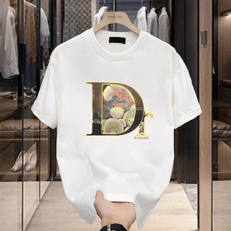 Casual, loose-fitting, large-sized, high-quality, round-necked, balaclavas, short-sleeved T-shirts for men and women_voghion.com