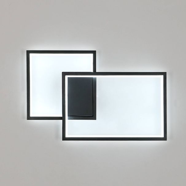 GOECO LED Wandleuchte Quadratisches Design, Schwarz, 41x27x6 cm, Weißes Licht 6500K, 34W, Moderne Dekoration Für Innenräume_voghion.com