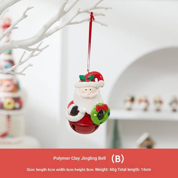 Handmade Ceramic Christmas Ornaments – Santa, Reindeer & Snowman Hanging Decor (4 Unique Designs, Random Delivery, Non-Toxic Glaze)_voghion.com
