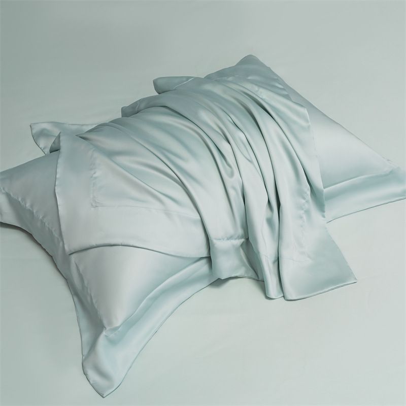 Kissenbezug aus Tencel-Seide der Klasse A, 100er-Stärke, kühler Kissenbezug aus Eisseide, einfarbiger Kissenbezug aus Maulbeerseide_voghion.com