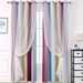 Morandi Double-Layer Curtains - Rainbow Gradient Sheer & Blackout Drapes With Striped Design Ready-Made Window Treatment_voghion.com